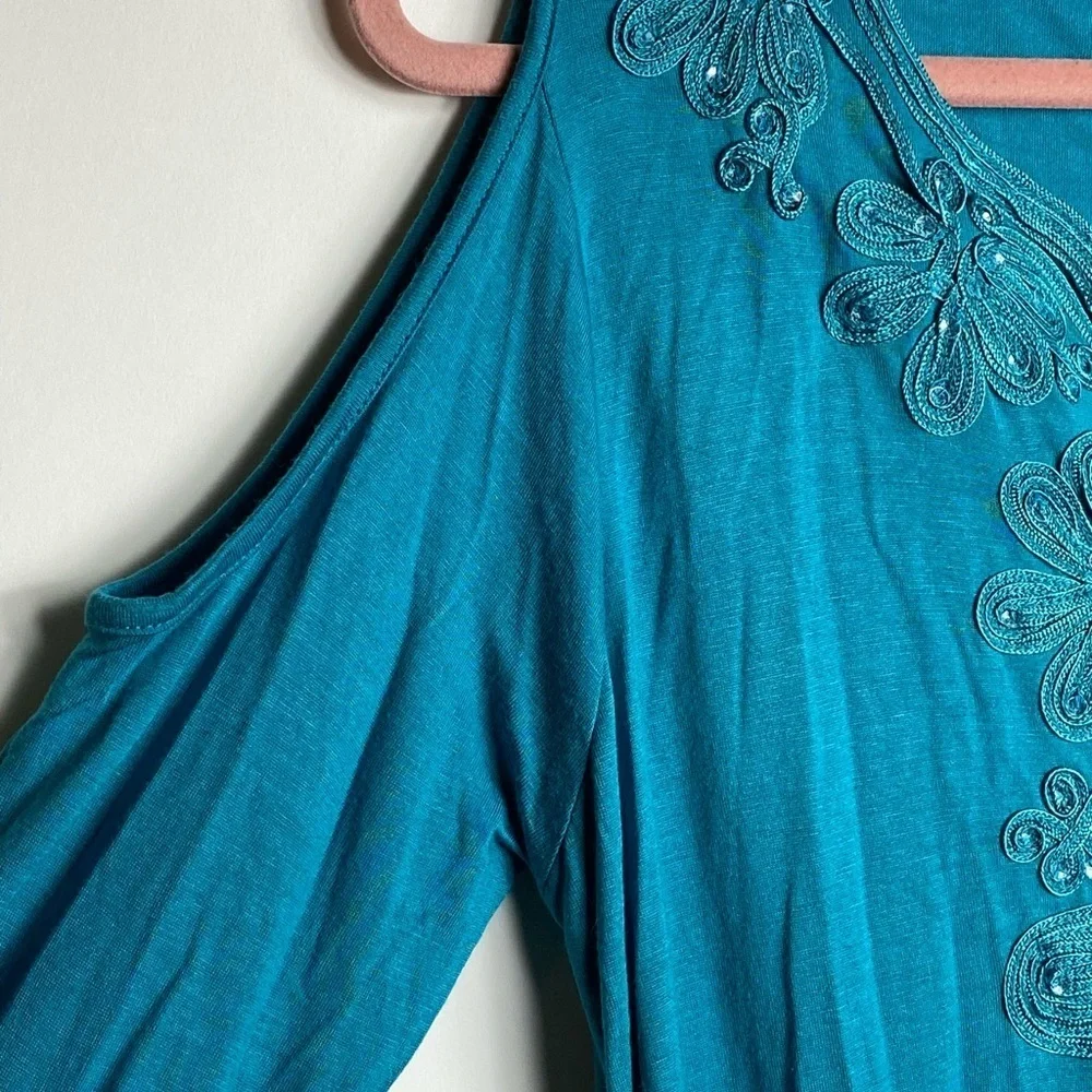 Soft surroundings Blouse Long Sleeve Open shoulder